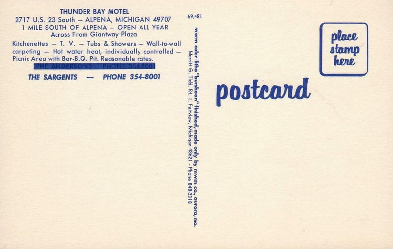 Thunder Bay Motel - Old Postcard